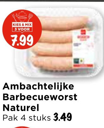 Vomar Voordeelmarkt Ambachtelijke Barbecueworst aanbieding