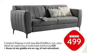 Profijt Meubel 3-zitsbank Ridgway in stof Jeep aanbieding