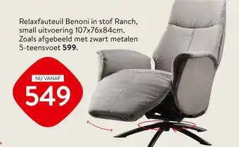 Profijt Meubel Relaxfauteuil Benoni in stof Ranch aanbieding