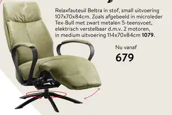 Profijt Meubel Relaxfauteuil Beltra in stof aanbieding