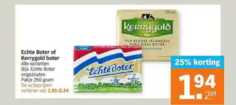 Albert Heijn Echte boter of kerrygold boter 25% Korting aanbieding