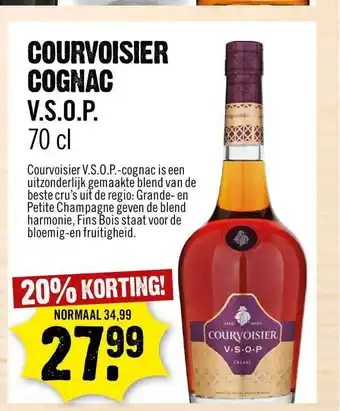 Dirck 3 Courvoisier Cognac V.S.O.P. 20% Korting aanbieding