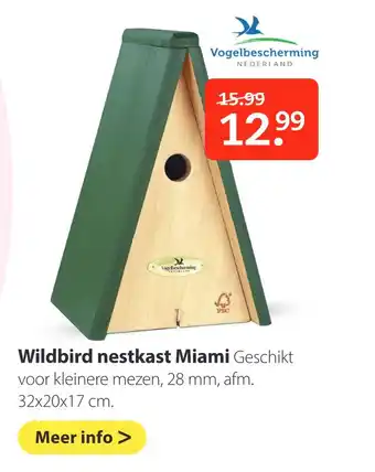 Boerenbond Wildbird nestkast Miami aanbieding