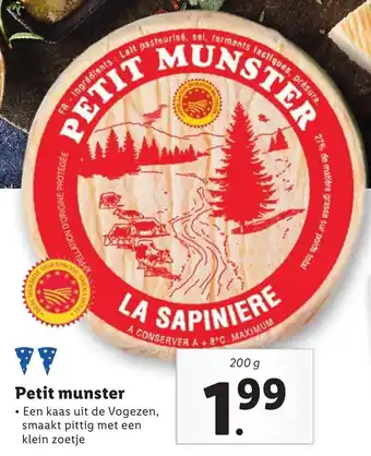 Lidl La Sapiniere Petit munster 200g aanbieding