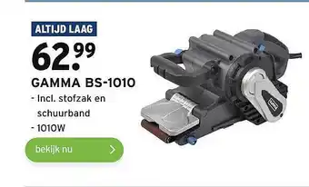 GAMMA Gamma BS-1010 Incl. Stofzak En Schuurband aanbieding