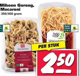 Nettorama Bami-, Nasi-, Mihoen Goreng Spaghetti- of Macaroni Bolognese aanbieding