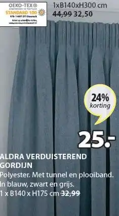 Jysk ALDRA VERDUISTEREND GORDIJN aanbieding