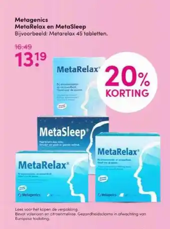 Drogisterij Visser Metagenics MetaRelax En MetaSleep aanbieding