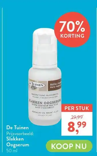 Holland & Barrett De Tuinen Slakken Oogserum aanbieding