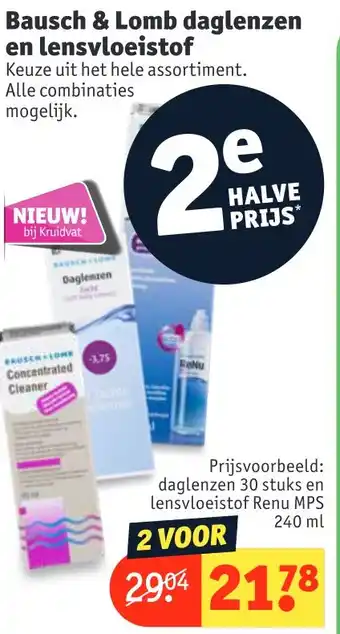 Kruidvat Bausch & Lomb daglenzen en lensvloeistof aanbieding