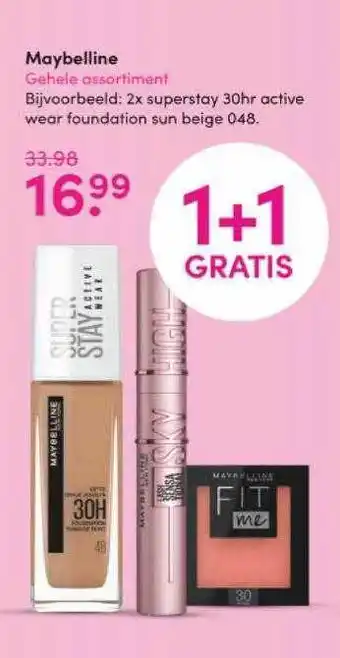 Drogisterij Visser Maybelline 1+1 Gratis aanbieding