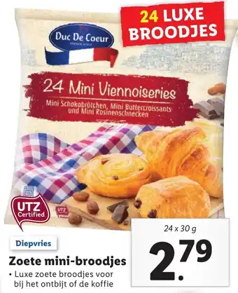 Lidl Duc De Coeur Zoete mini-brodjes 24x30g aanbieding