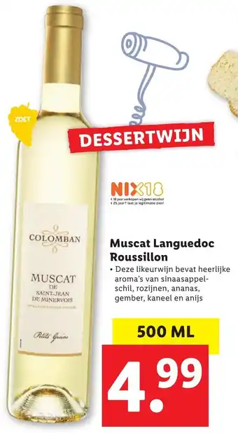 Lidl Colomban Muscat Languedoc Roussillon 500ml aanbieding