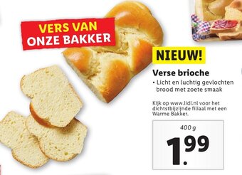 Lidl Verse brioche 400g aanbieding