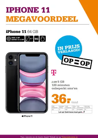 Telecombinatie iPhone 11 64 GB aanbieding