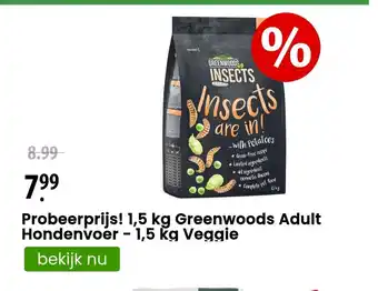 Zooplus Probeerprijs! 1,5 kg Greenwoods Adult Hondenvoer - 1,5 kg Veggie aanbieding