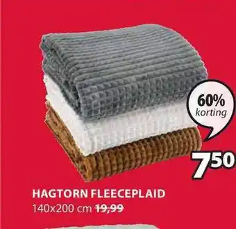 Jysk Hagtorn Fleeceplaid 60% Korting aanbieding