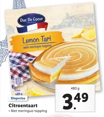 Lidl Duc De Coeur Citroentaart 480g aanbieding
