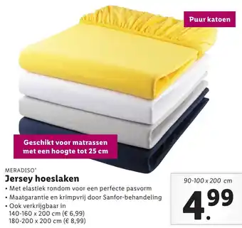 Lidl Meradiso Jersey hoeslaken 90-100x200cm aanbieding