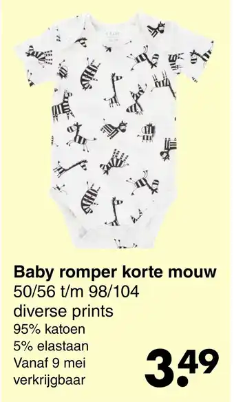 Wibra Baby romper korte mouw aanbieding