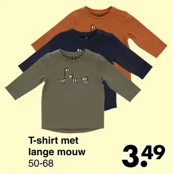 Wibra T-shirt met lange mouw 50-68 aanbieding