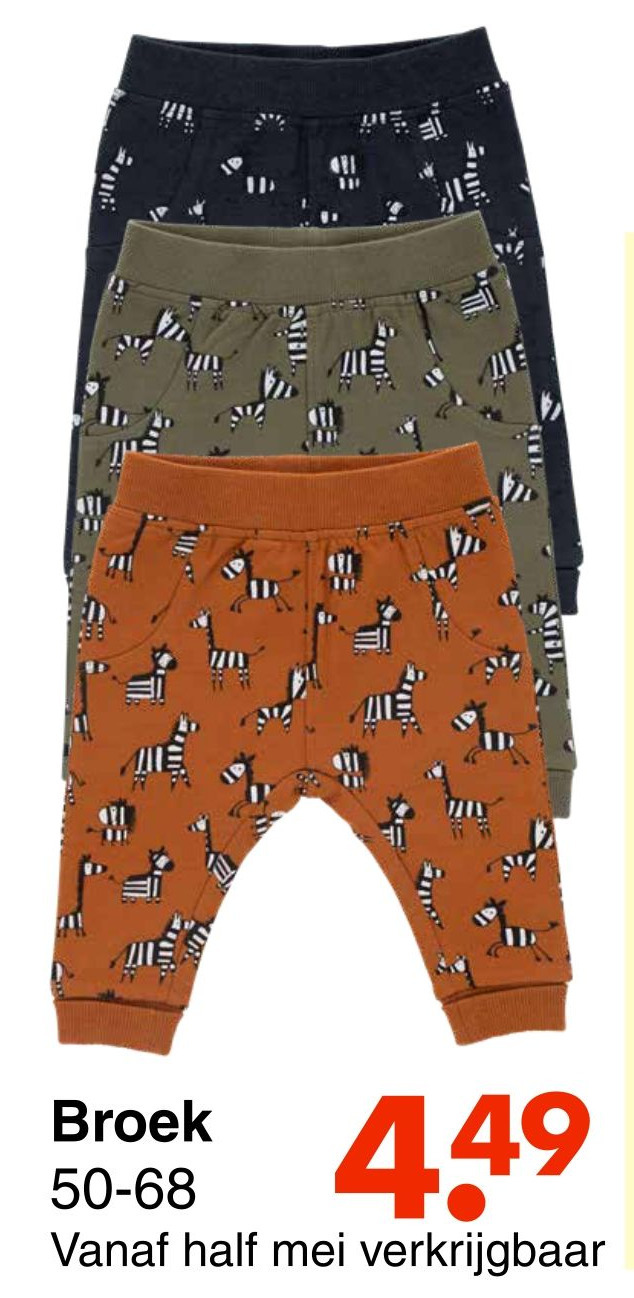 Broek 50-68 aanbieding bij Wibra