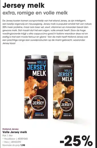 HANOS Holland Jersey Volle Jersey melk 1 liter aanbieding