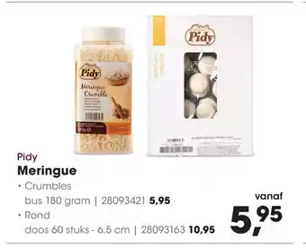 HANOS Pidy Meringue Crumbles bus 180 gram aanbieding