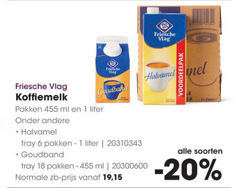 HANOS Friesche Vlag Koffiemelk aanbieding