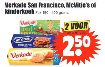 Dirk Verkade San Francisco, McVitie's of kinderkoek Pak 150-400g aanbieding