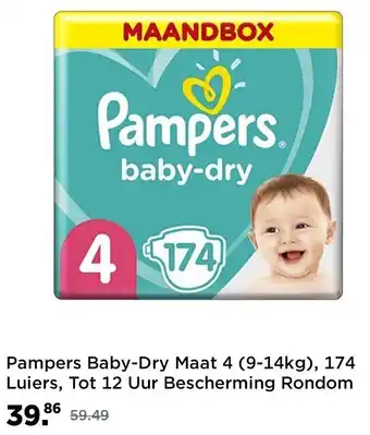 Amazon Pampers Baby-Dry, Maat 4, 174 Luiers aanbieding