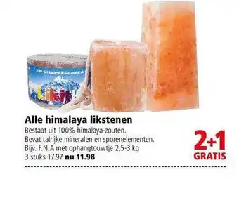 Welkoop Alle Himalaya Likstenen 2+1 Gratis aanbieding