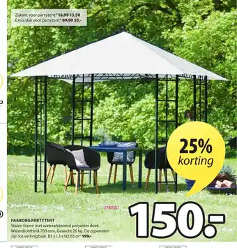 Jysk Faaborg Partytent 3 x 3 x 2.65 m aanbieding