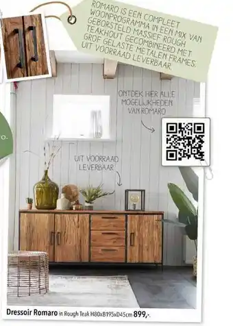 Pronto wonen Dressoir Romaro In Rough Teak aanbieding