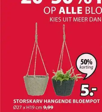 Jysk Storskarv Hangende Bloempot Ø27 X H19 Cm 50% Korting aanbieding