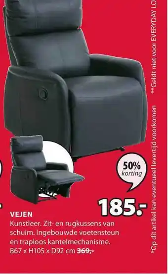 Jysk Vejen Relaxfauteuil 50% Korting aanbieding