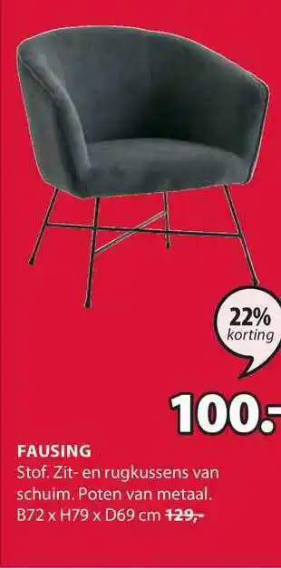 Jysk Fausing Fauteuil 22% Korting aanbieding