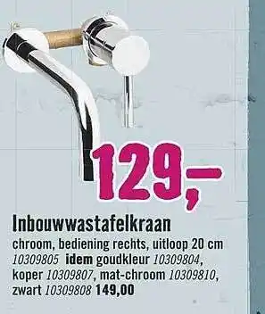 Hornbach Inbouwwastafelkraan aanbieding