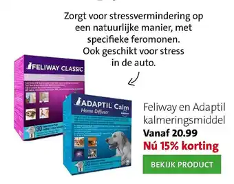 Intratuin Feliway En Adaptil Kalmeringsmiddel 15% Korting aanbieding