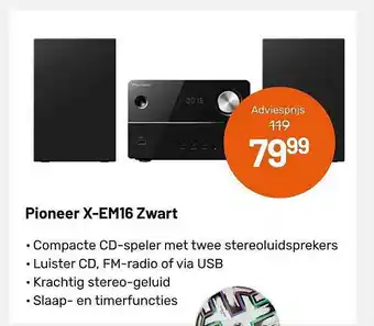 Kamera Express Pioneer X-EM16 Zwart Compacte CD-Speler Met Twee Stereoluidsprekers aanbieding