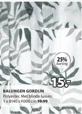 Jysk Balungen Gordijn 25% Korting aanbieding