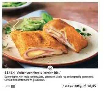 Bofrost Varkensschnitzels 'Cordon Bleu' 1000g aanbieding