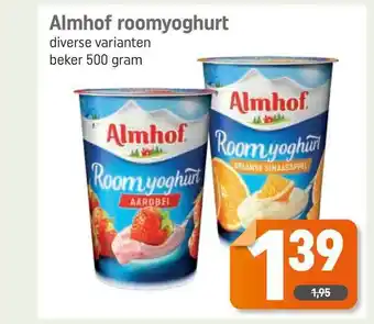 Dagwinkel Almhof Roomyoghurt 500g aanbieding