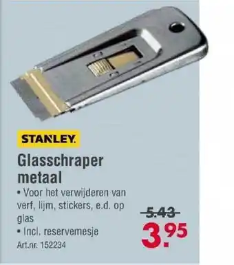 Enorm Stanley Glasschraper Metaal aanbieding