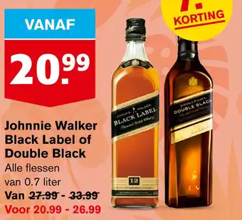 Hoogvliet Johnnie Walker er Black Label of Double Black aanbieding