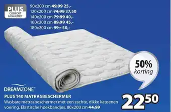 Jysk Dreamzone Plus T40 Matrasbeschermer 50% Korting aanbieding