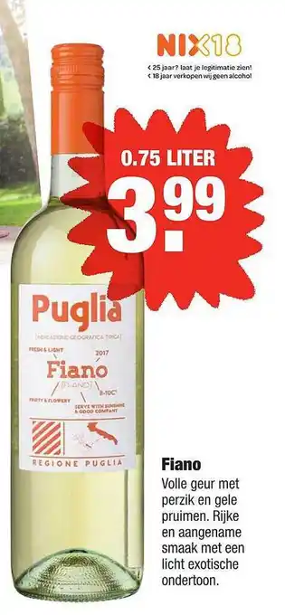 ALDI Fiano Puglia aanbieding