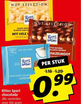 Boni Ritter Sport chocolade aanbieding