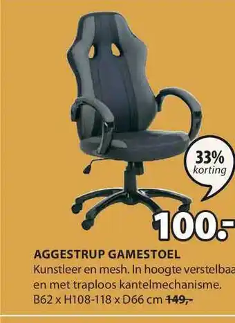 Jysk Aggestrup Gamestoel 33% Korting aanbieding