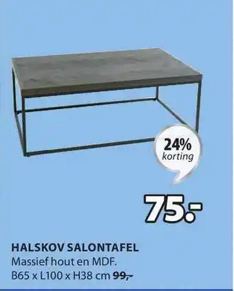 Jysk Halskov Salontafel 24% Korting aanbieding